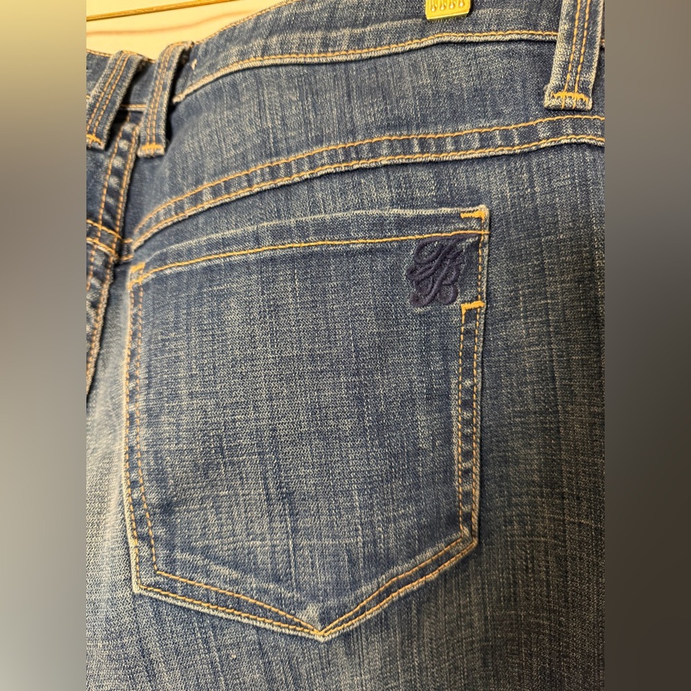 Frankie B. Boot Cut Blue Denim Jeans Patch Pockets in Front - Made In USA - 32 - Picture 8 of 16